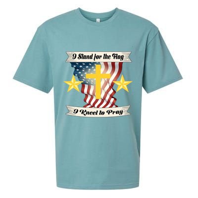 I Stand For The Flag I kneel To Pray America Sueded Cloud Jersey T-Shirt