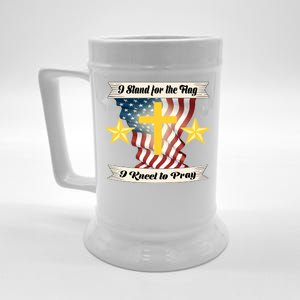 I Stand For The Flag I kneel To Pray America Beer Stein