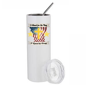 I Stand For The Flag I kneel To Pray America Stainless Steel Tumbler