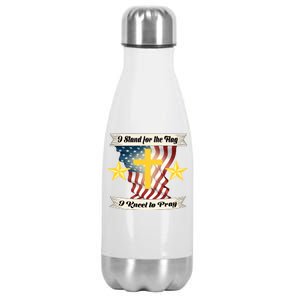 I Stand For The Flag I kneel To Pray America Stainless Steel Insulated Water Bottle