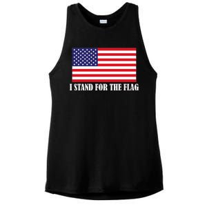 I Stand For The Flag USA National Anthem Ladies PosiCharge Tri-Blend Wicking Tank