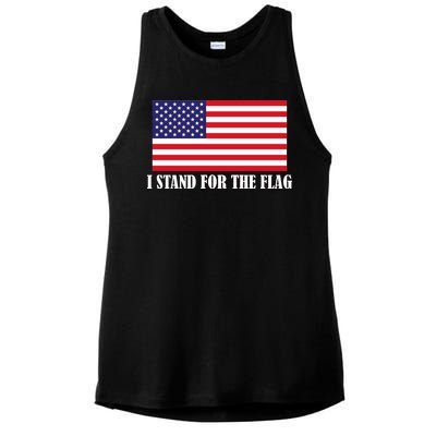 I Stand For The Flag USA National Anthem Ladies PosiCharge Tri-Blend Wicking Tank