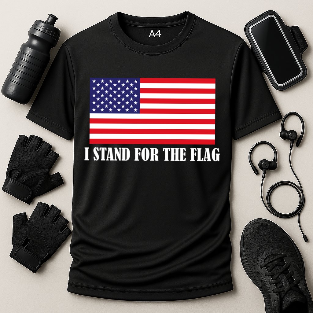 I Stand For The Flag USA National Anthem Cooling Performance Crew T-Shirt