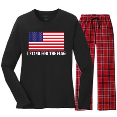 I Stand For The Flag USA National Anthem Women's Long Sleeve Flannel Pajama Set 