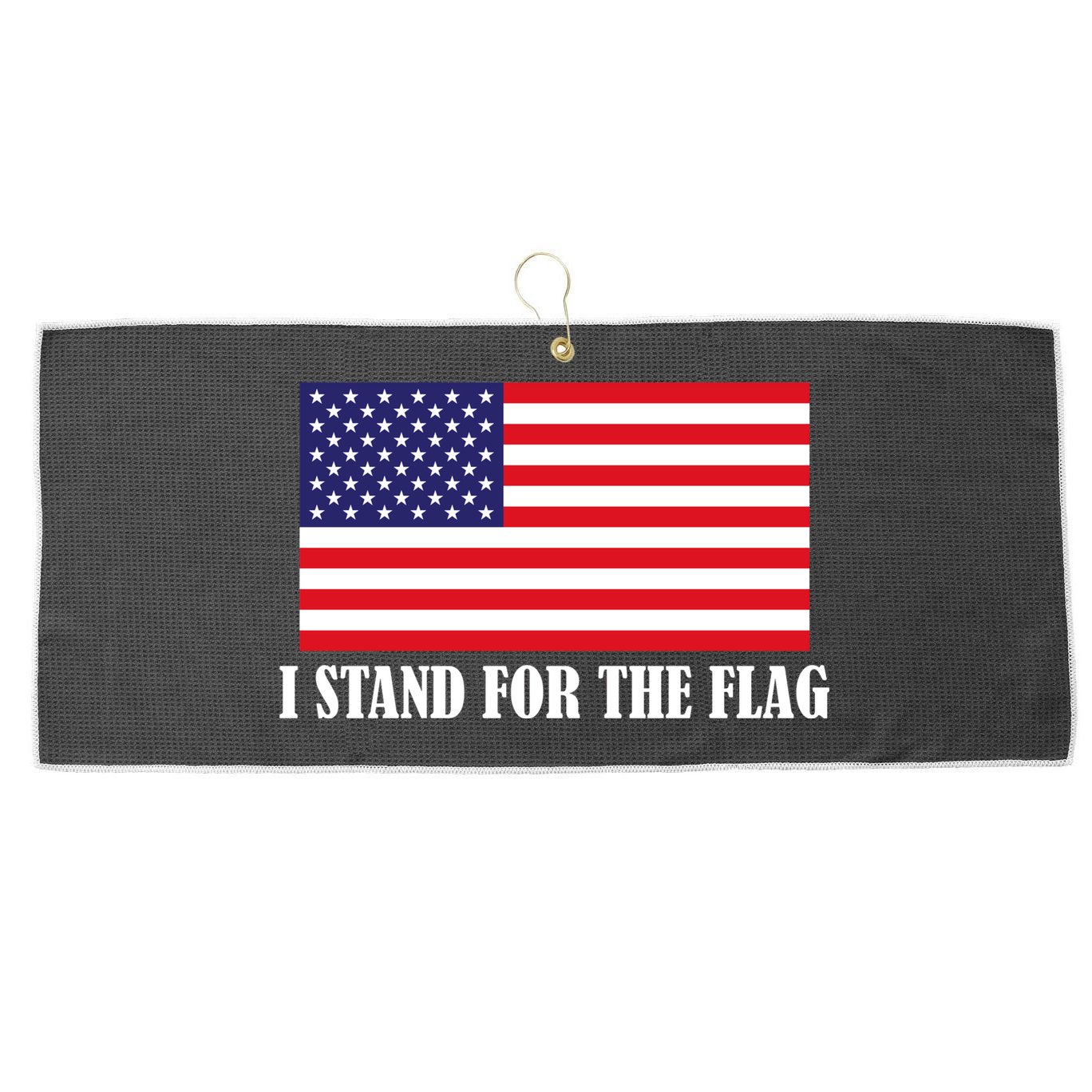 I Stand For The Flag USA National Anthem Large Microfiber Waffle Golf Towel