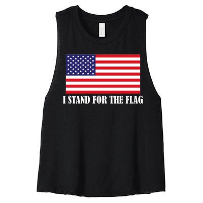 I Stand For The Flag USA National Anthem Women's Racerback Cropped Tank