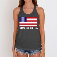 I Stand For The Flag USA National Anthem Women's Knotted Racerback Tank