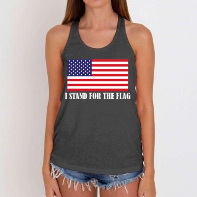 I Stand For The Flag USA National Anthem Women's Knotted Racerback Tank