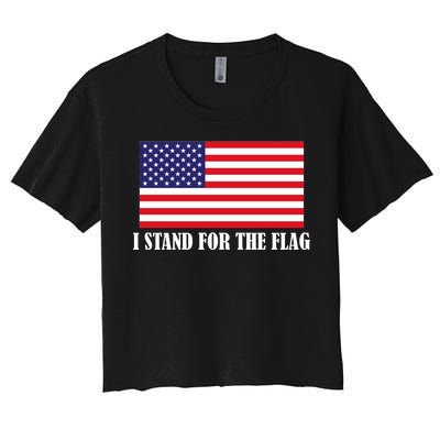 I Stand For The Flag USA National Anthem Women's Crop Top Tee