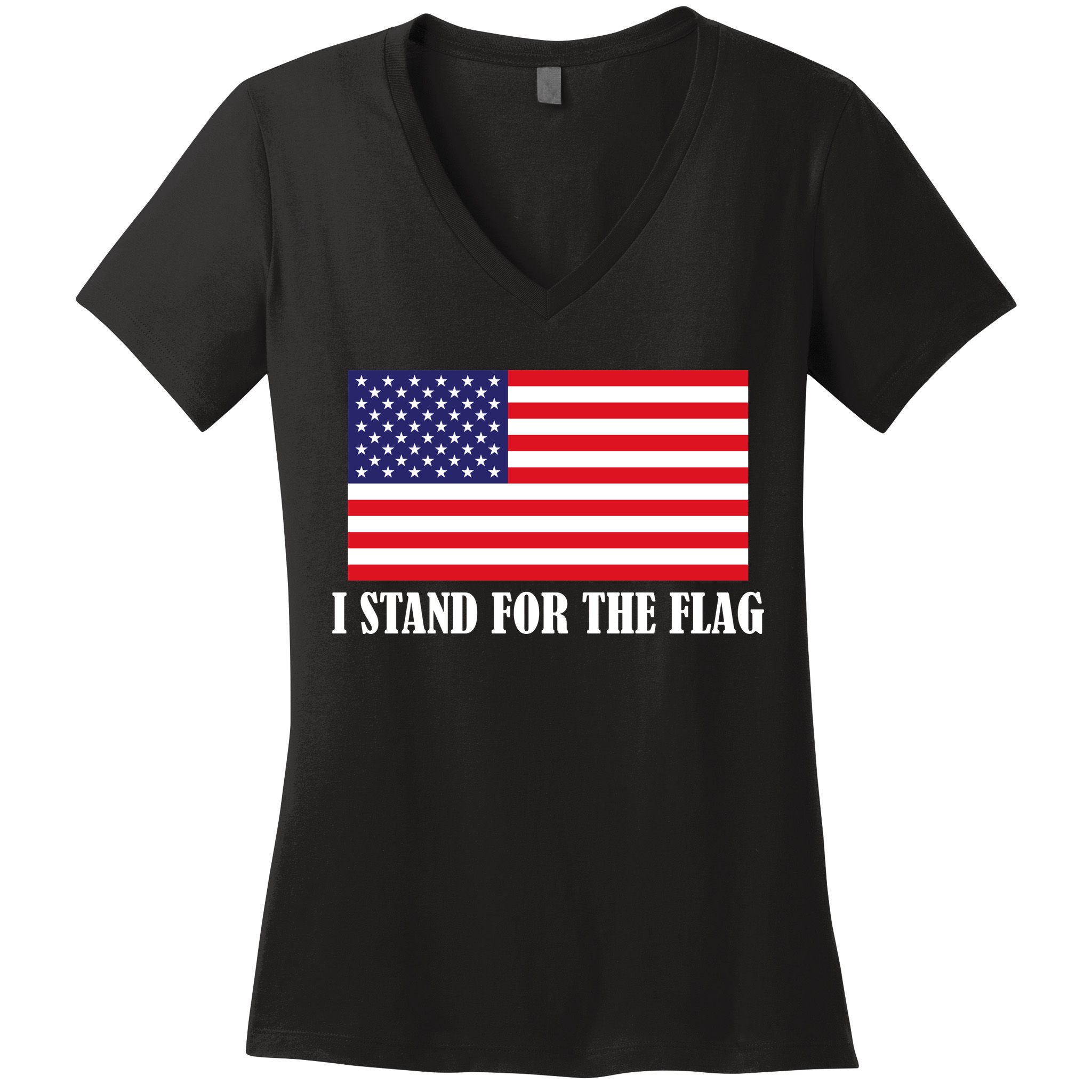 I Stand For The Flag USA National Anthem Women's V-Neck T-Shirt