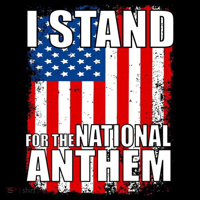 I Stand For The National Anthem High Crown Mesh Back Trucker Hat