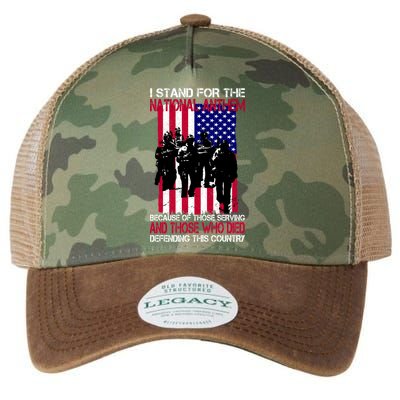 I Stand For The National Anthem Defending This Country Legacy Tie Dye Trucker Hat