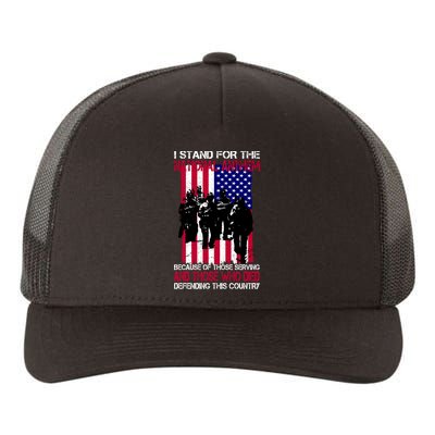 I Stand For The National Anthem Defending This Country Yupoong Adult 5-Panel Trucker Hat