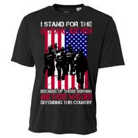 I Stand For The National Anthem Defending This Country Cooling Performance Crew T-Shirt