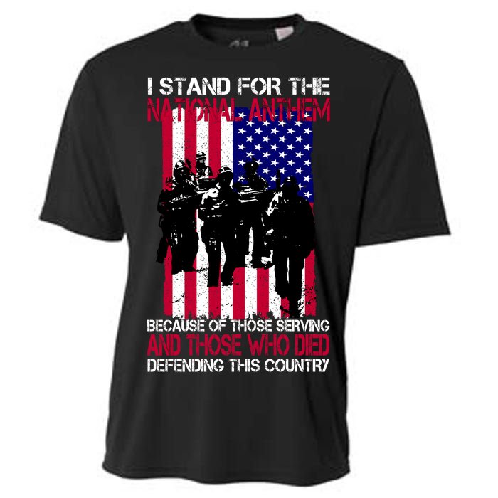 I Stand For The National Anthem Defending This Country Cooling Performance Crew T-Shirt