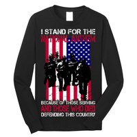 I Stand For The National Anthem Defending This Country Long Sleeve Shirt