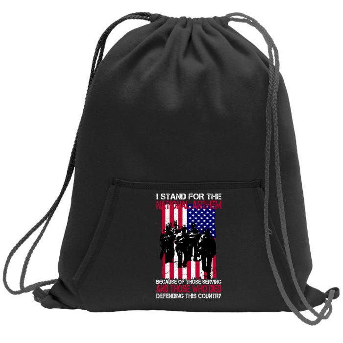 I Stand For The National Anthem Defending This Country Sweatshirt Cinch Pack Bag