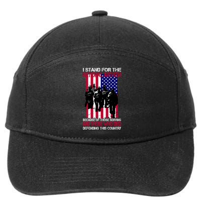 I Stand For The National Anthem Defending This Country 7-Panel Snapback Hat