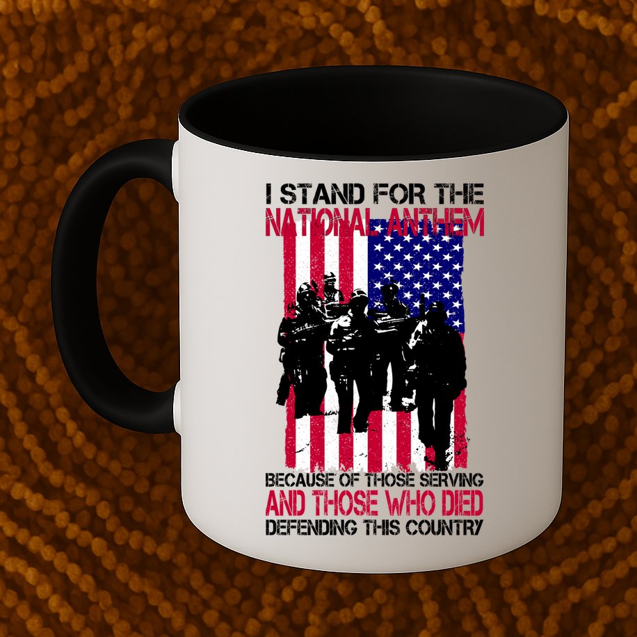 I Stand For The National Anthem Defending This Country Mug