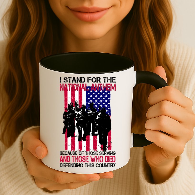 I Stand For The National Anthem Defending This Country Mug