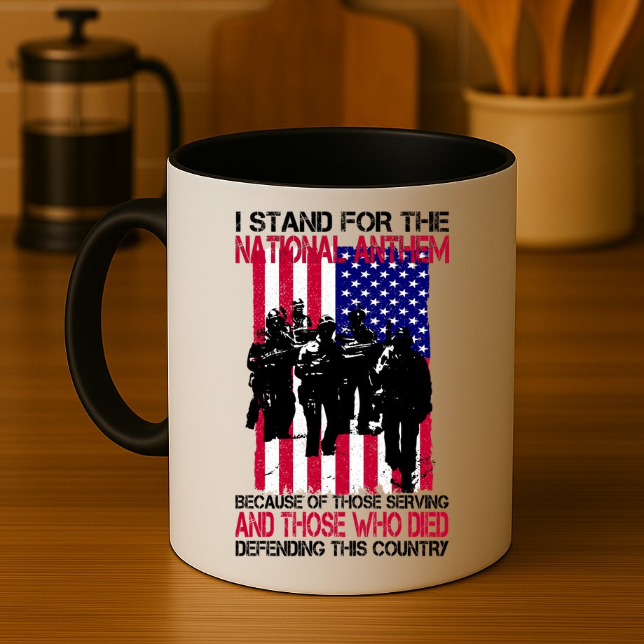 I Stand For The National Anthem Defending This Country Mug