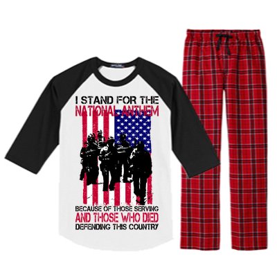 I Stand For The National Anthem Defending This Country Raglan Sleeve Pajama Set