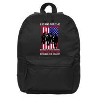 I Stand For The National Anthem Defending This Country 16 in Basic Backpack