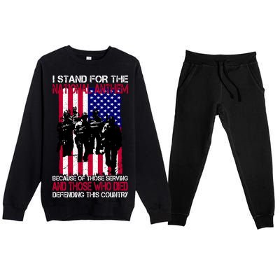 I Stand For The National Anthem Defending This Country Premium Crewneck Sweatsuit Set