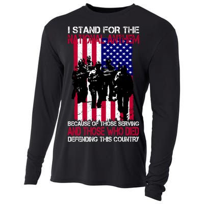 I Stand For The National Anthem Defending This Country Cooling Performance Long Sleeve Crew