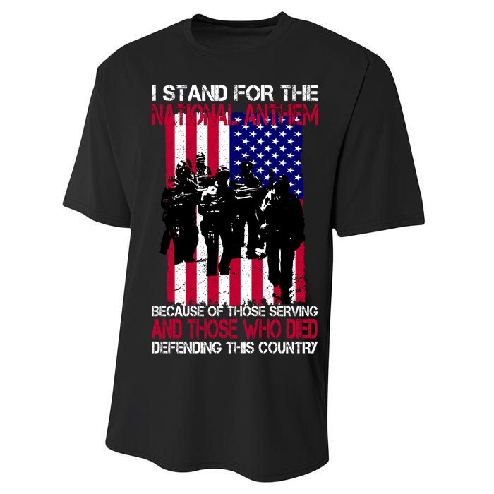 I Stand For The National Anthem Defending This Country Performance Sprint T-Shirt