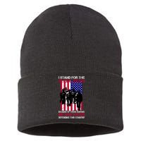 I Stand For The National Anthem Defending This Country Sustainable Knit Beanie