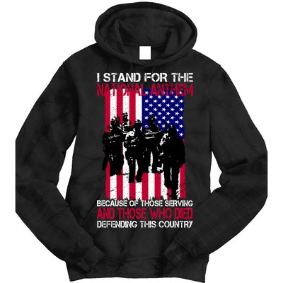 I Stand For The National Anthem Defending This Country Tie Dye Hoodie