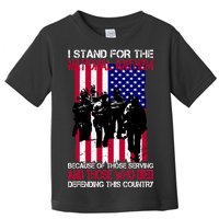 I Stand For The National Anthem Defending This Country Toddler T-Shirt