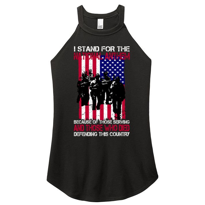 I Stand For The National Anthem Defending This Country Women's Perfect Tri Rocker Tank