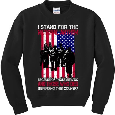 I Stand For The National Anthem Defending This Country Kids Sweatshirt