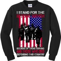 I Stand For The National Anthem Defending This Country Kids Sweatshirt