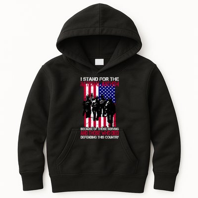 I Stand For The National Anthem Defending This Country Kids Hoodie
