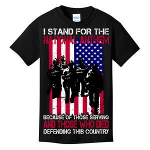 I Stand For The National Anthem Defending This Country Kids T-Shirt