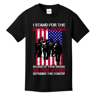 I Stand For The National Anthem Defending This Country Kids T-Shirt