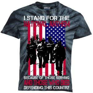 I Stand For The National Anthem Defending This Country Kids Tie-Dye T-Shirt