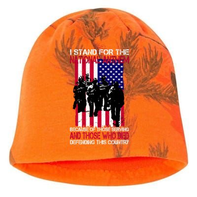 I Stand For The National Anthem Defending This Country Kati - Camo Knit Beanie