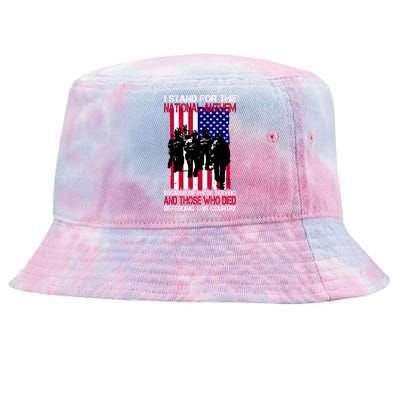 I Stand For The National Anthem Defending This Country Tie-Dyed Bucket Hat