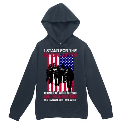 I Stand For The National Anthem Defending This Country Urban Pullover Hoodie