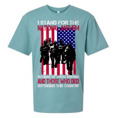 I Stand For The National Anthem Defending This Country Sueded Cloud Jersey T-Shirt