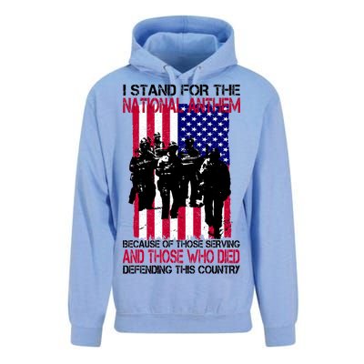 I Stand For The National Anthem Defending This Country Unisex Surf Hoodie