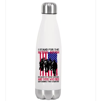 I Stand For The National Anthem Defending This Country Stainless Steel Insulated Water Bottle