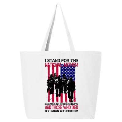 I Stand For The National Anthem Defending This Country 25L Jumbo Tote