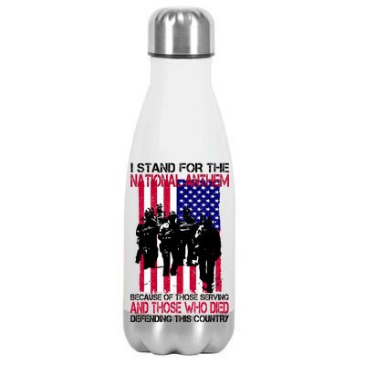 I Stand For The National Anthem Defending This Country Stainless Steel Insulated Water Bottle