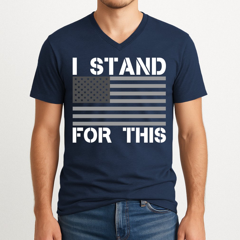 I Stand For This USA Flag V-Neck T-Shirt