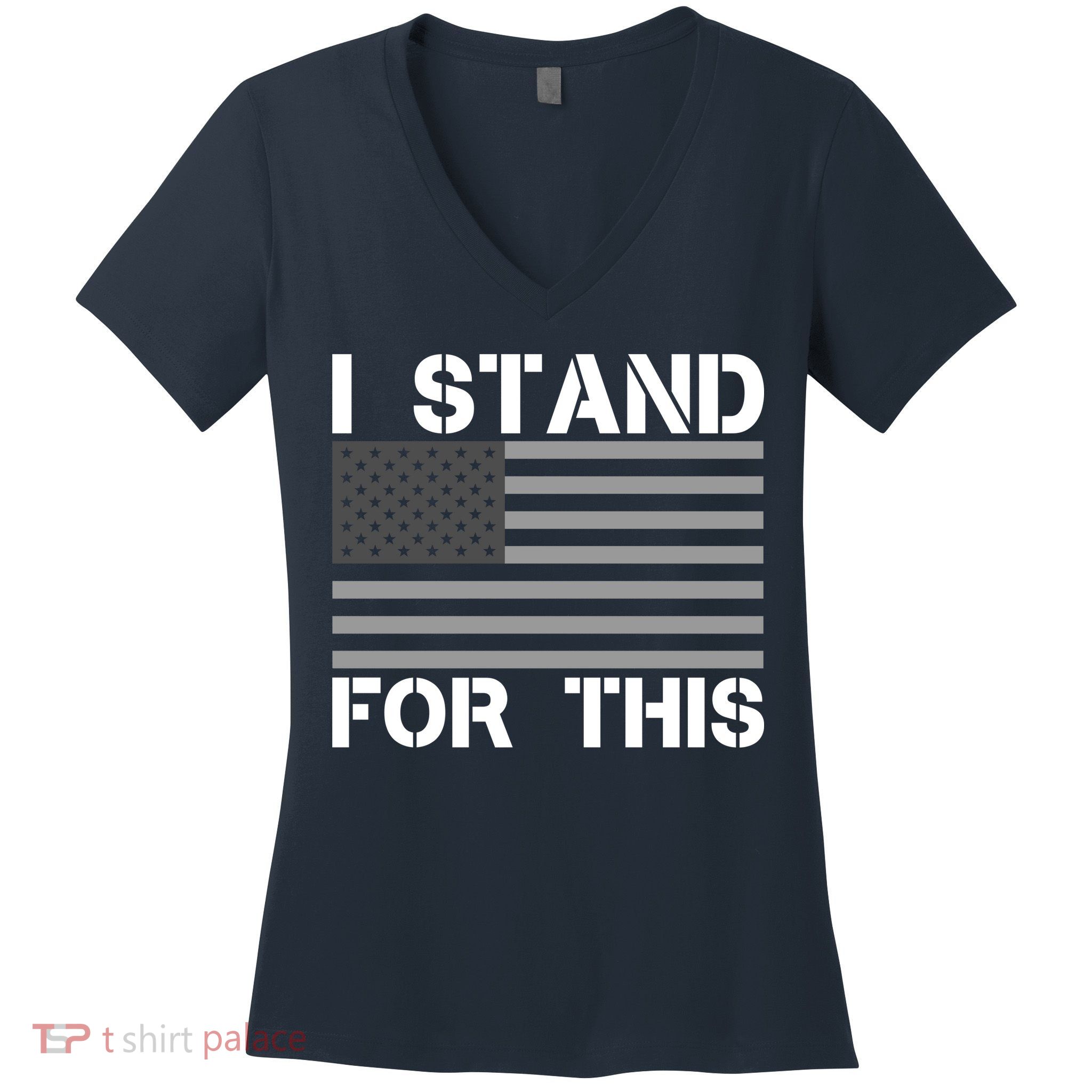 I Stand For This USA Flag Women's V-Neck T-Shirt